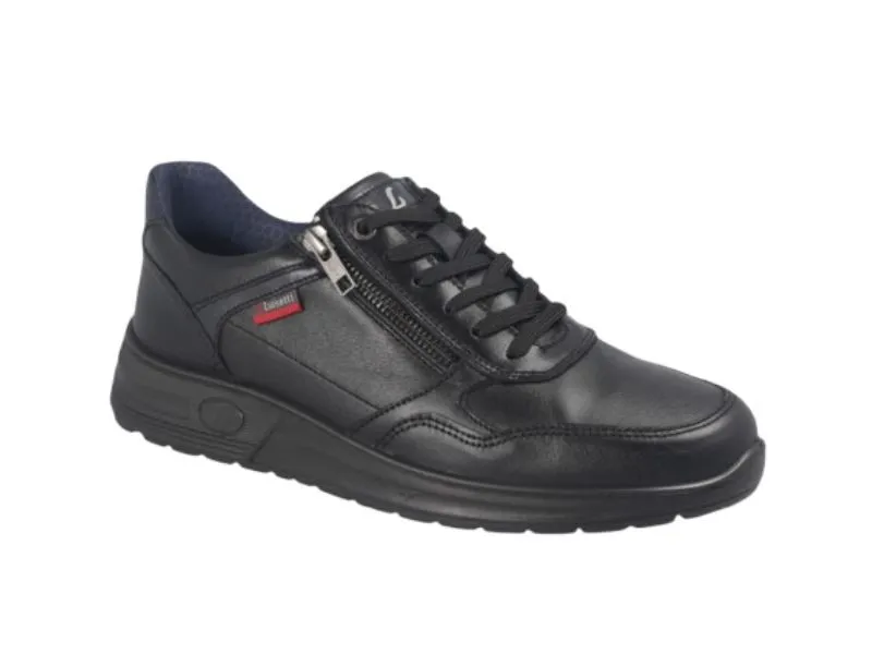 ZAPATO SPORT DE PIEL CON CREMALLERA LUISETTI EN COLOR NEGRO 36216NA