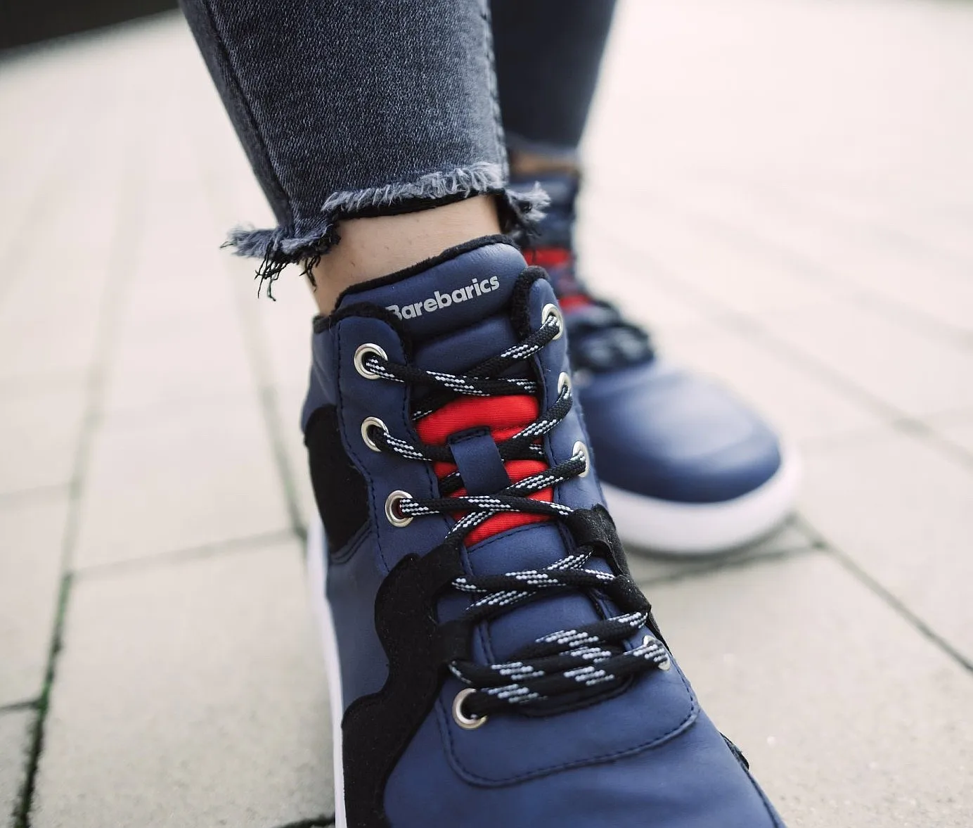 ZAPATOS BAREBARICS LYNX  DARK BLUE & WHITE