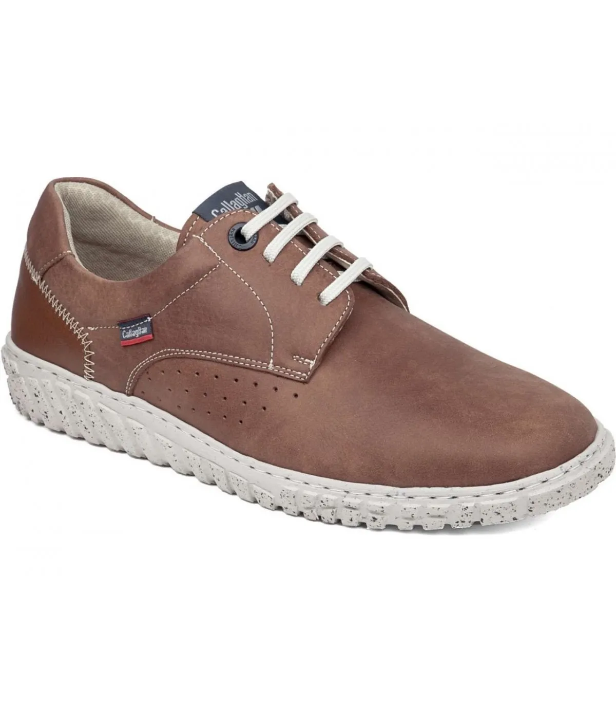 Zapatos de cordones en piel marrón
