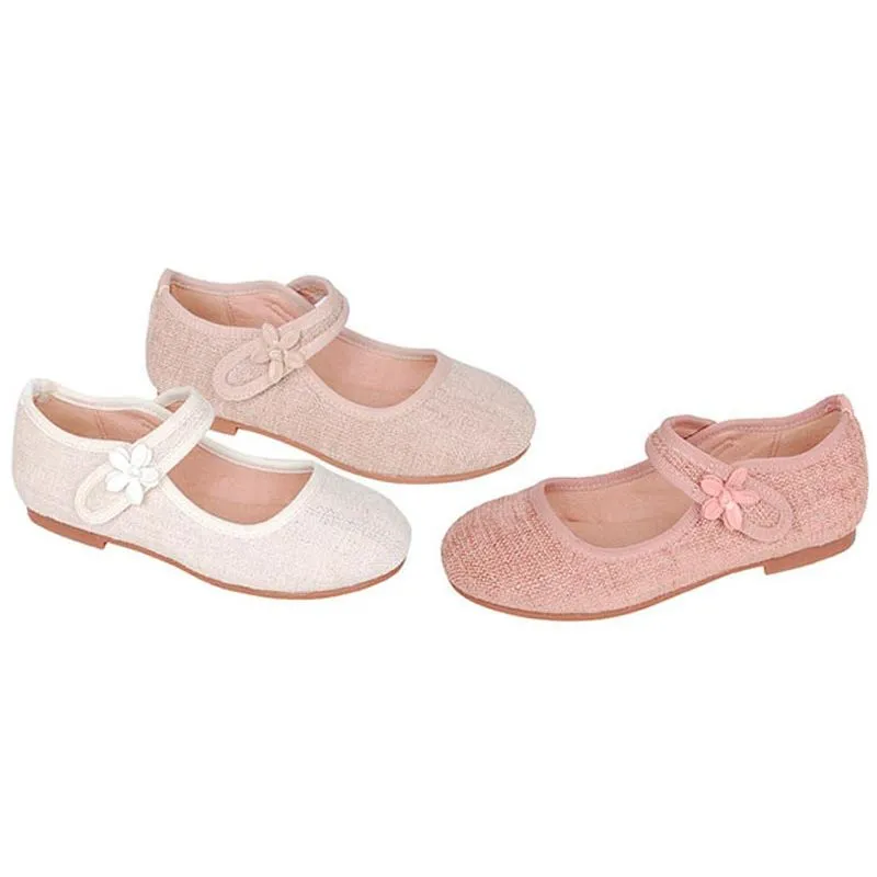 Zapatos de niña tejido lino