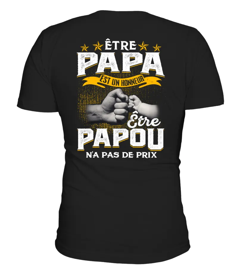 Être papa est un honneur, être papou n'a pas de prix Camiseta cuello en V Unisex